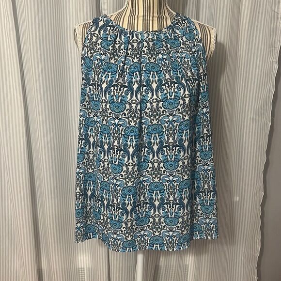 ANNE Carson. Blue floral print. Large. Tank style - Picture 1 of 7
